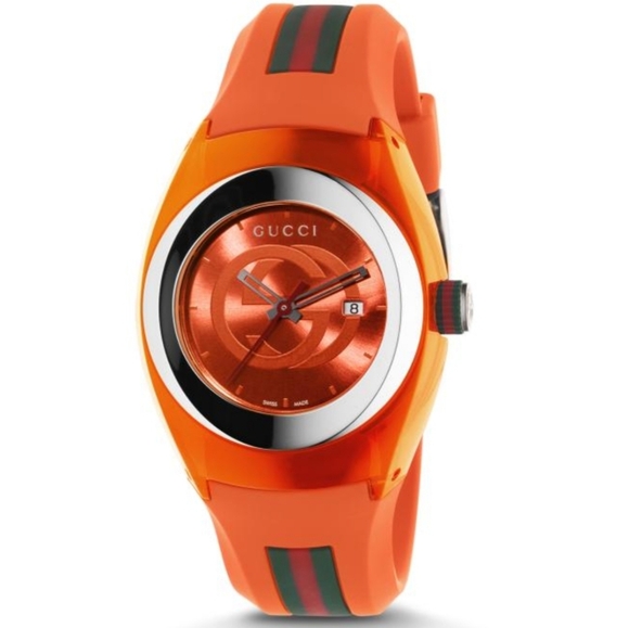 Gucci Orange and Black Rubber Watch Switzerland